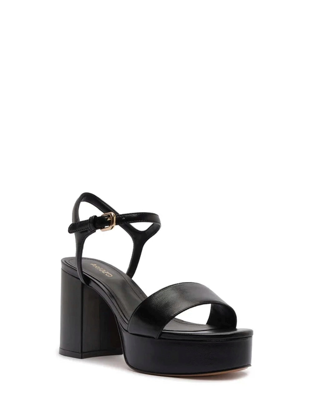 Black Leather Platform Sandals