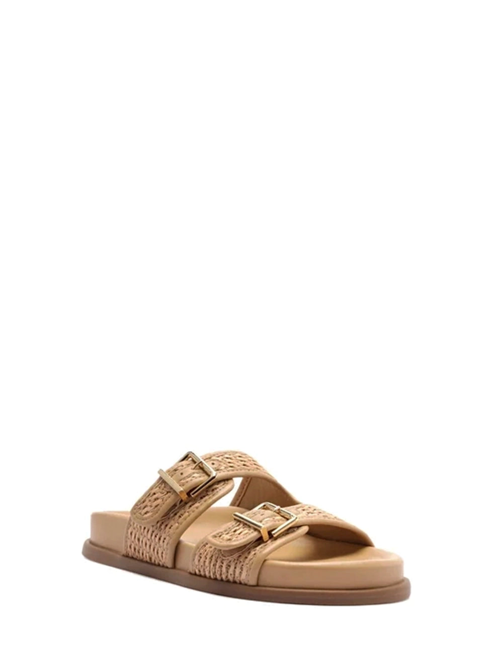 Beige Suede Sandals with Buckles