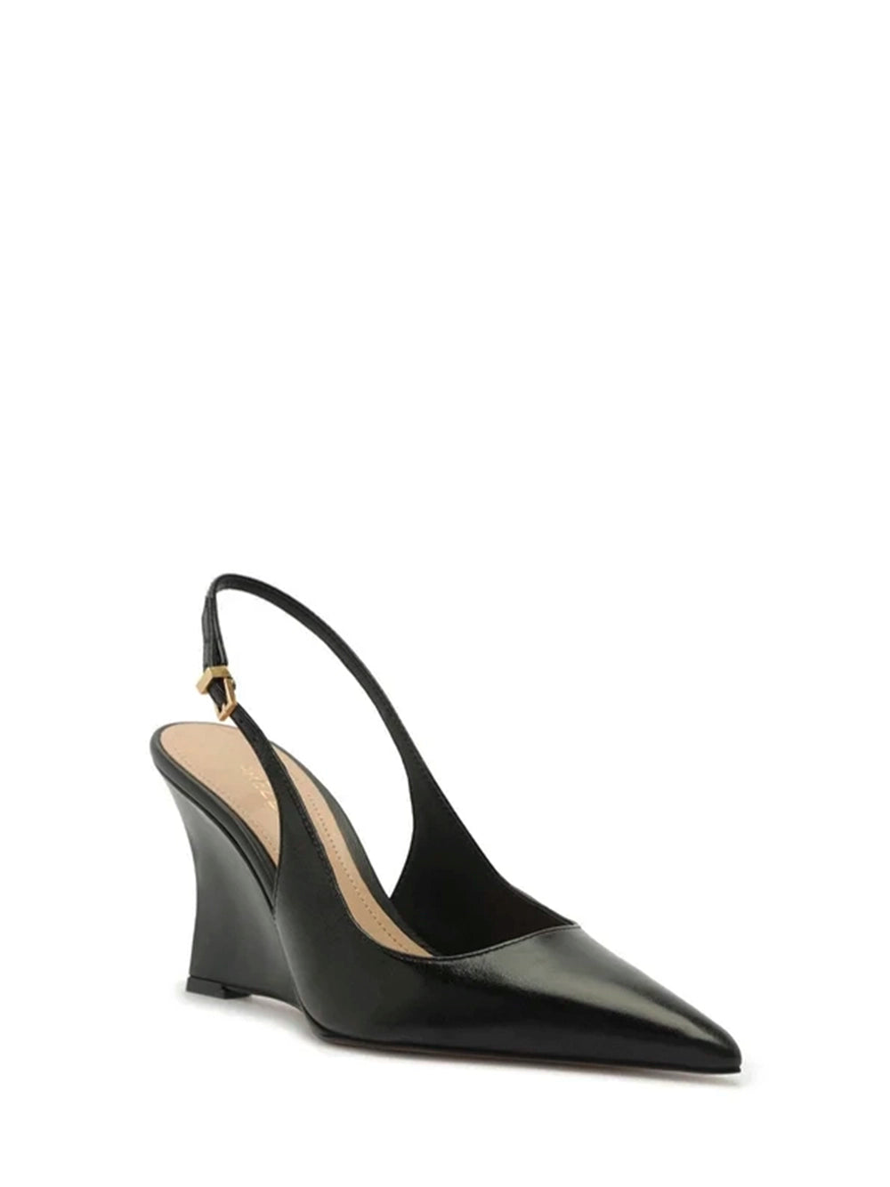 Scarpin Preto em Pele Salto Anabela