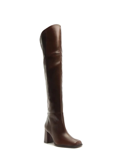 Arezzo Brown Leather High-Top Boot