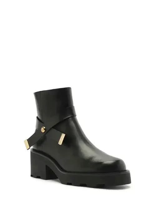 Bota negra de piel