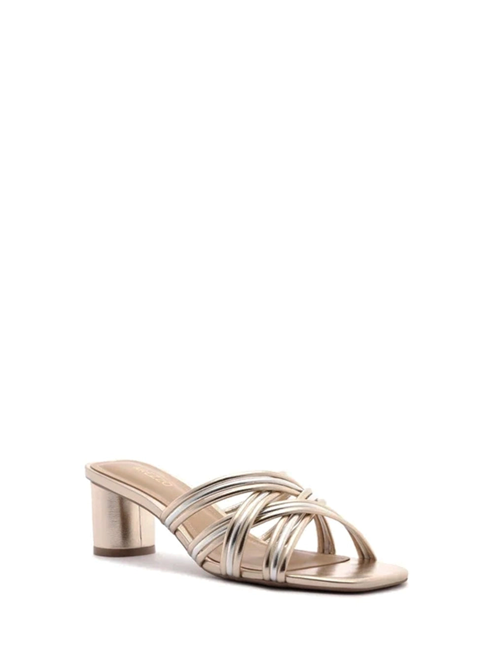 Sandália em Pele Metalizada