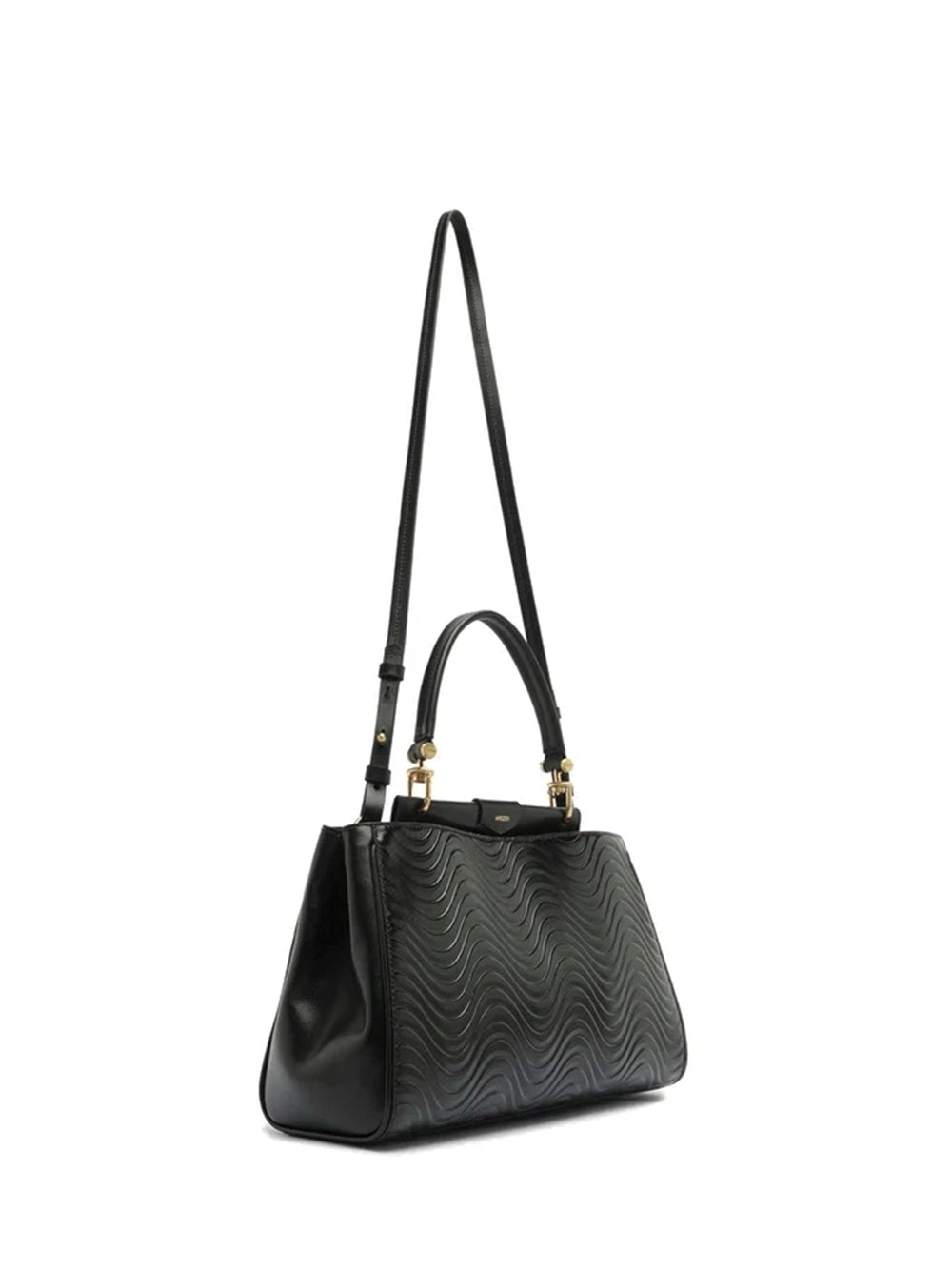 Black Leather Maxi Tote Bag