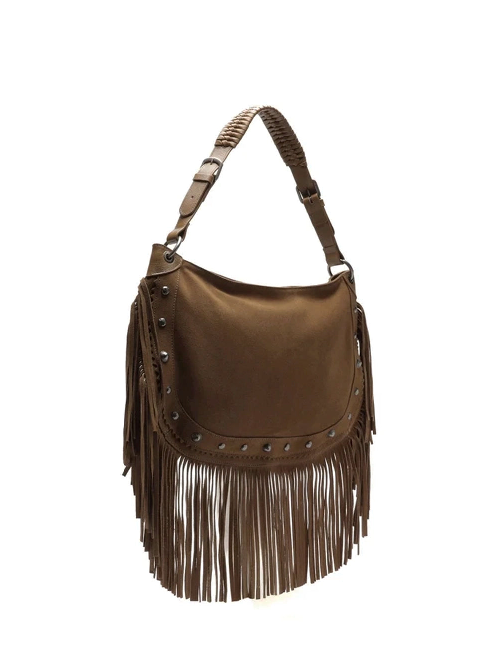 Maxi Hobo Bag in Brown Suede