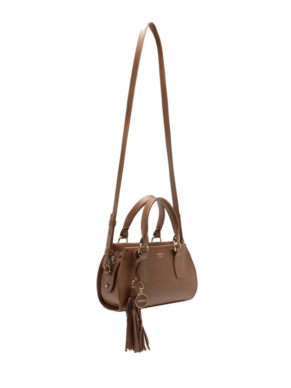 Mala Tote Midi em Pele Castanha