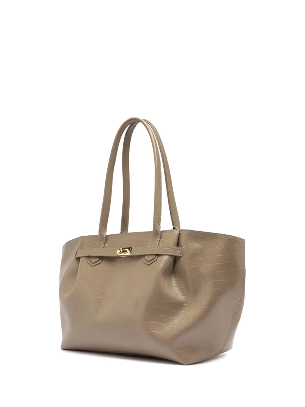 Mala Shopper Arezzo em Pele Beige Croco