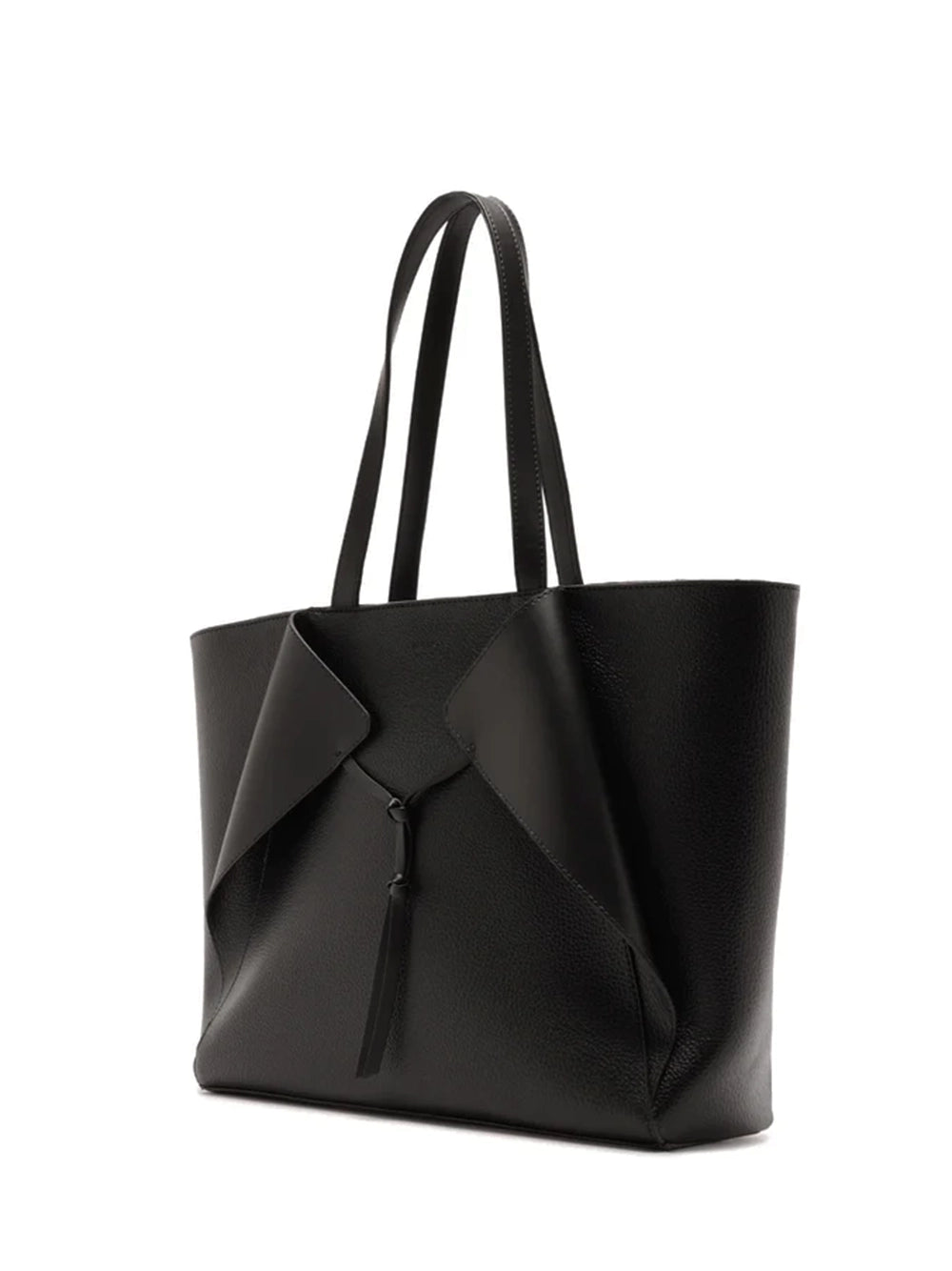 Mala Shopper Arezzo Preta em Pele