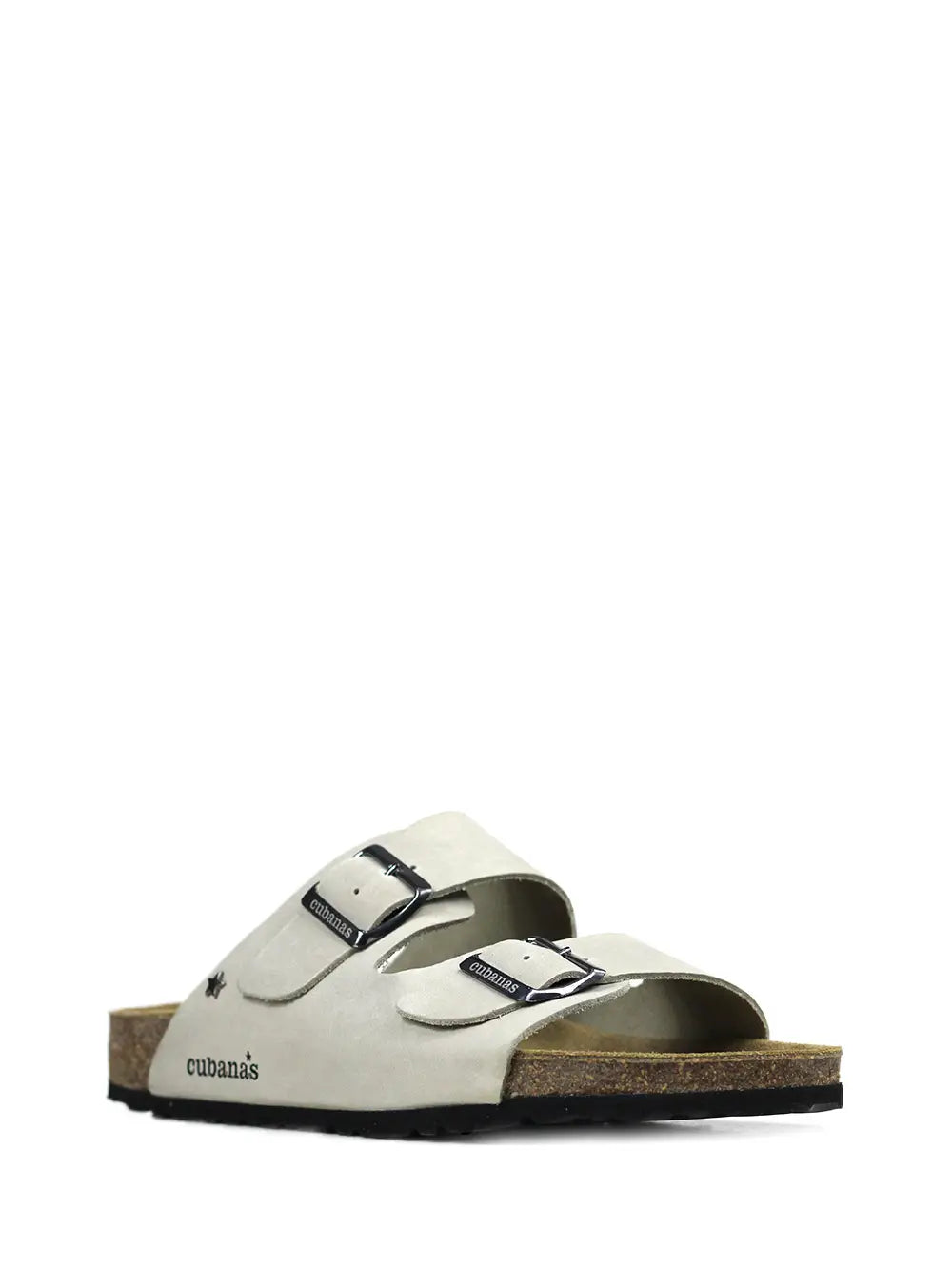 Men's Off-White Leather Two-Strap Sandals