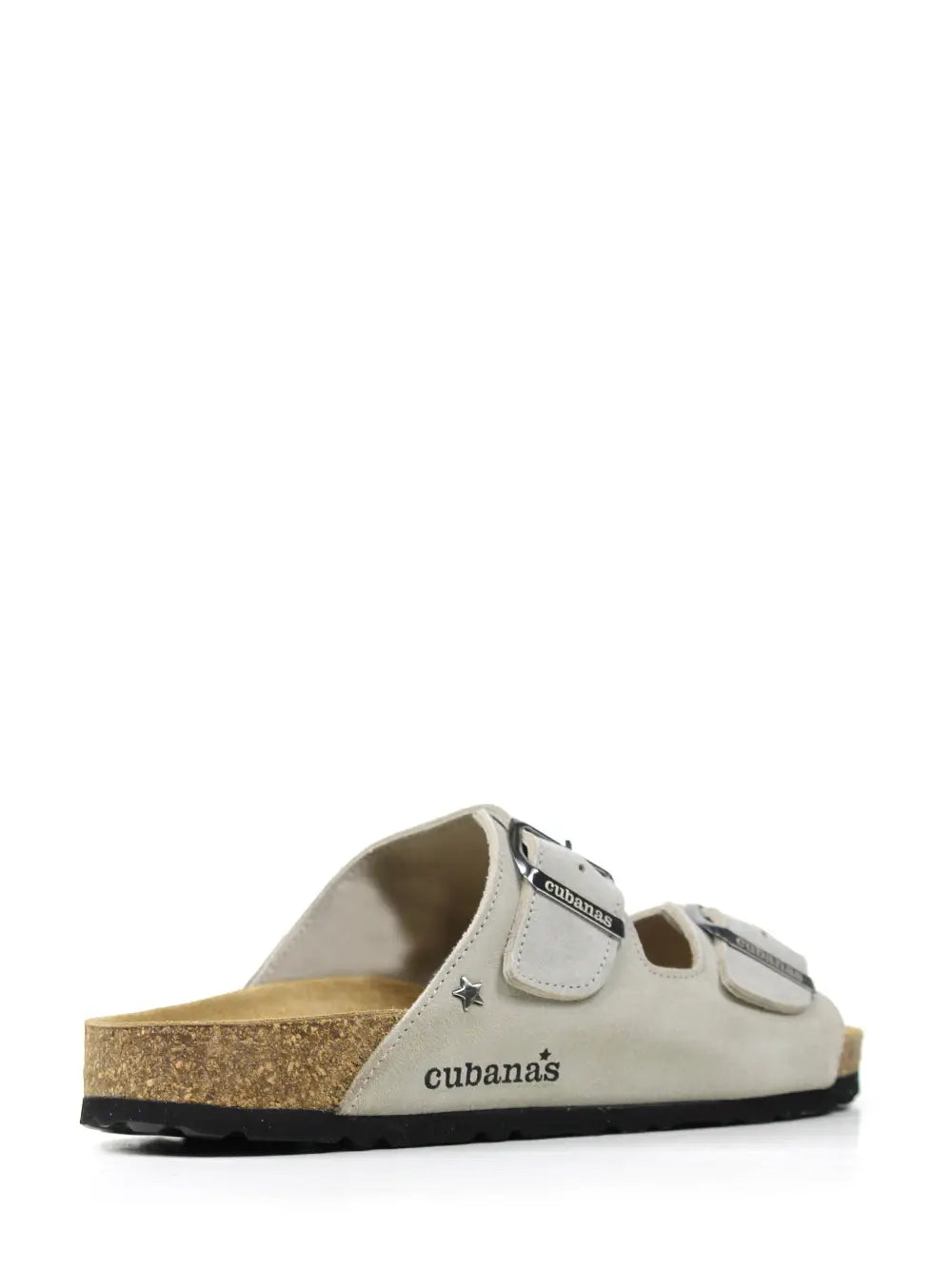 Amália Grey Suede Two-Strap Sandals