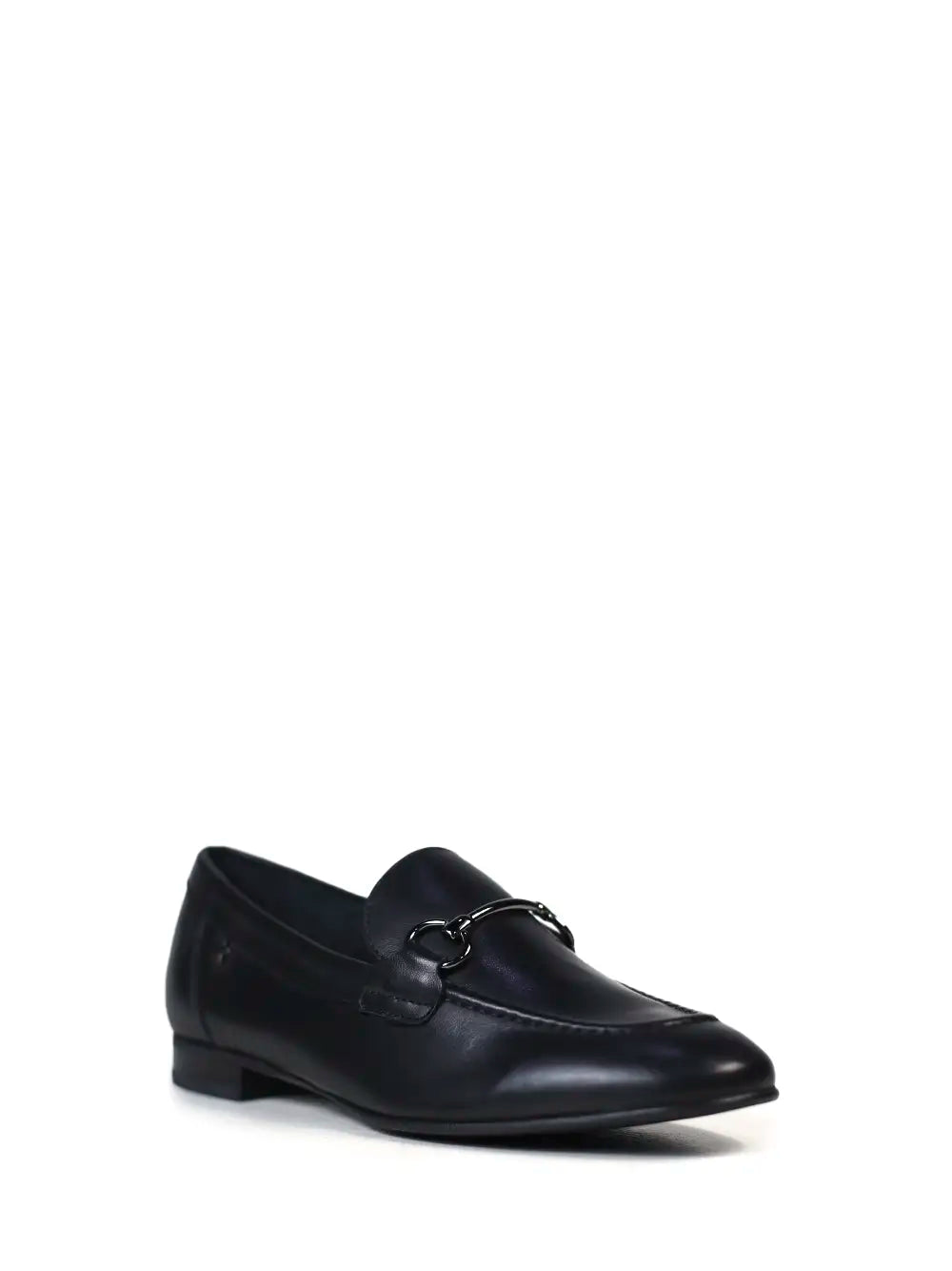 Black Leather and Metal Loafers