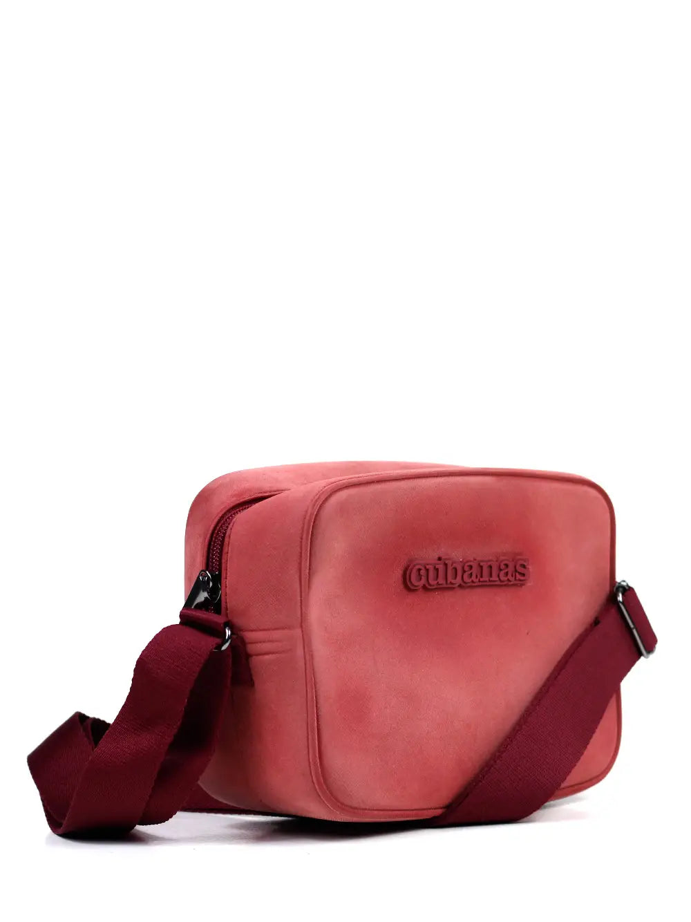 Red Bag with Nubuck Finish and Shoulder Strap