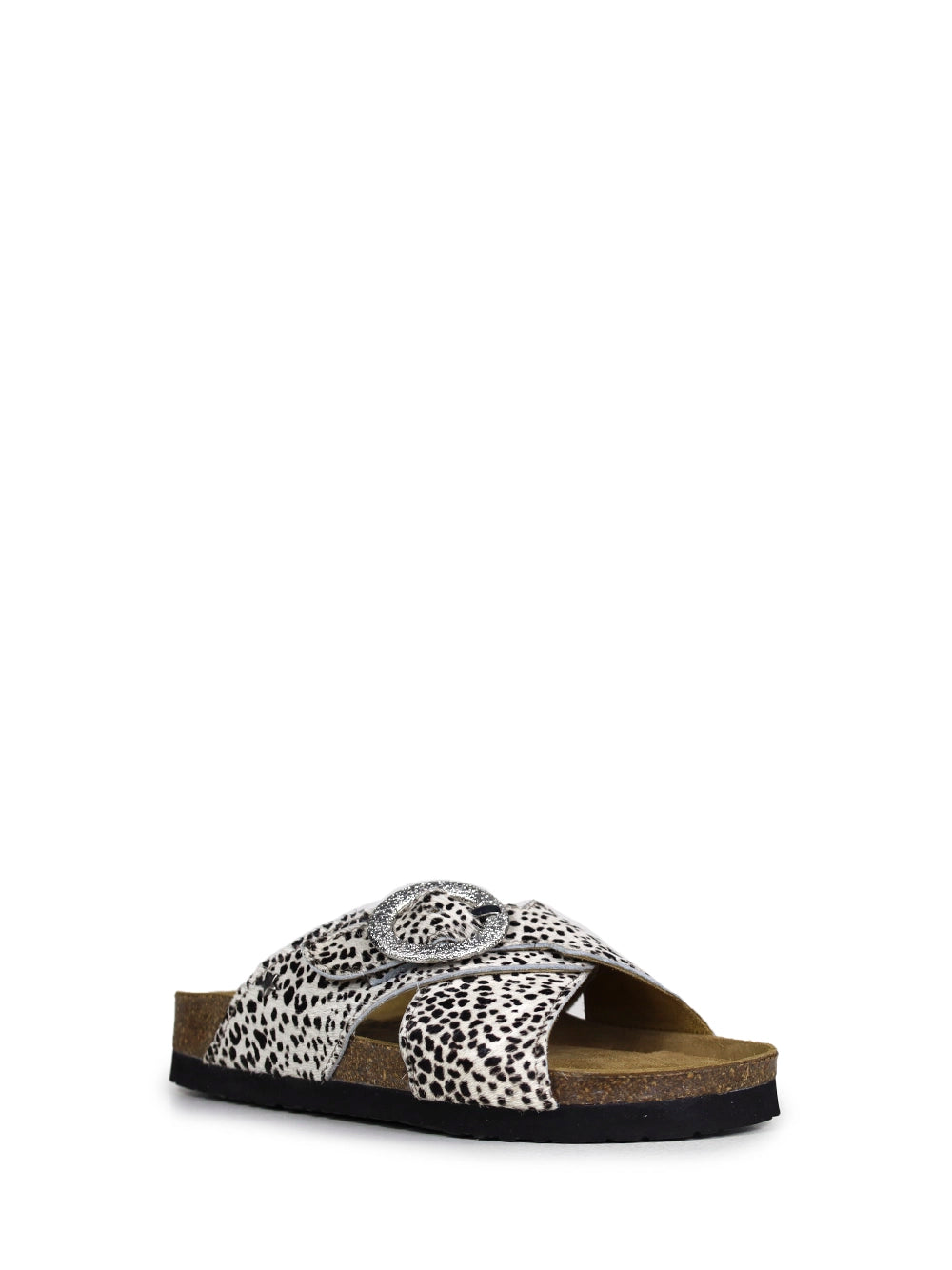 Animal Print Carmo Sandals with Crisscross Straps