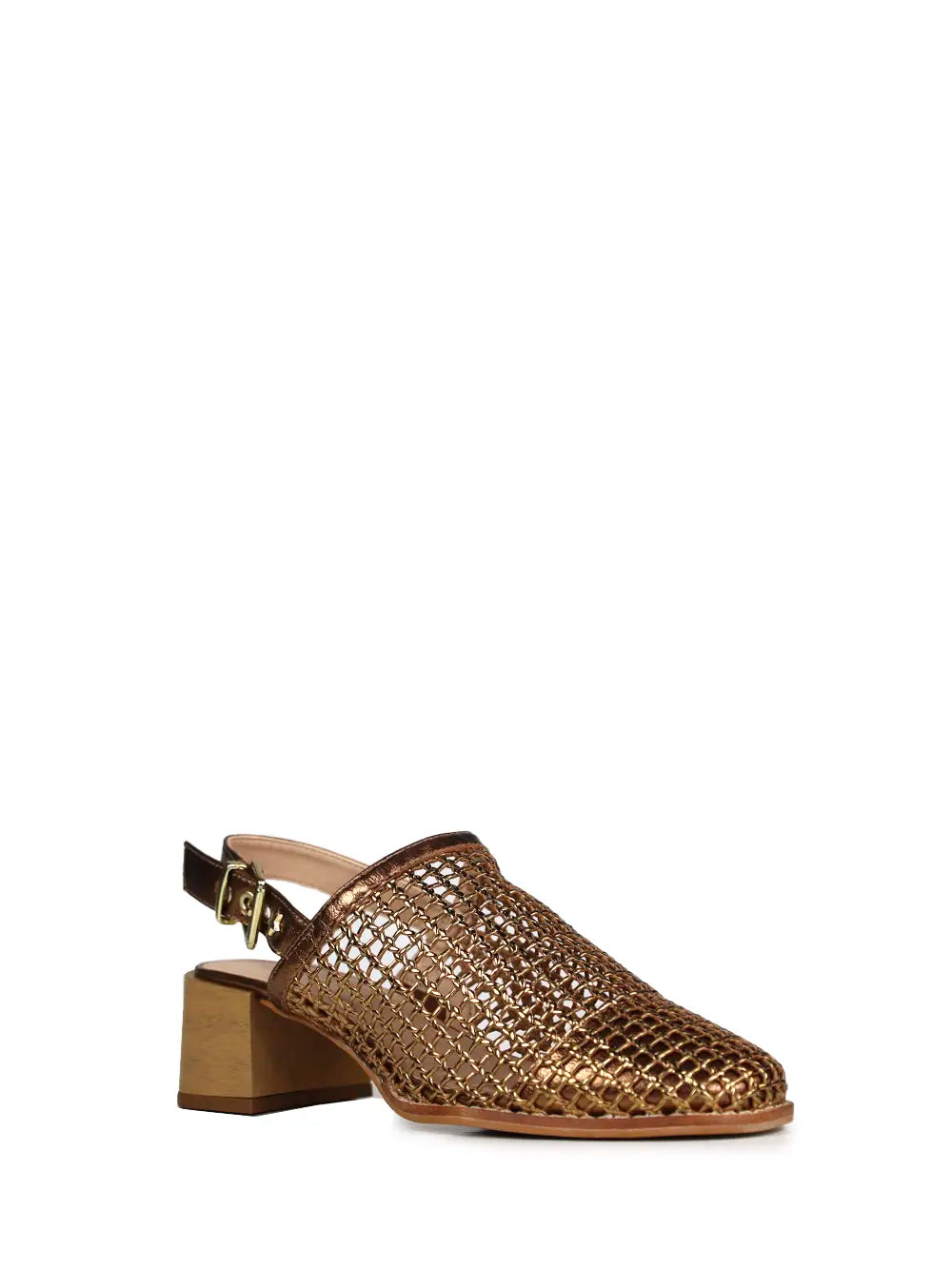 Metallic Brown Leather Sandals