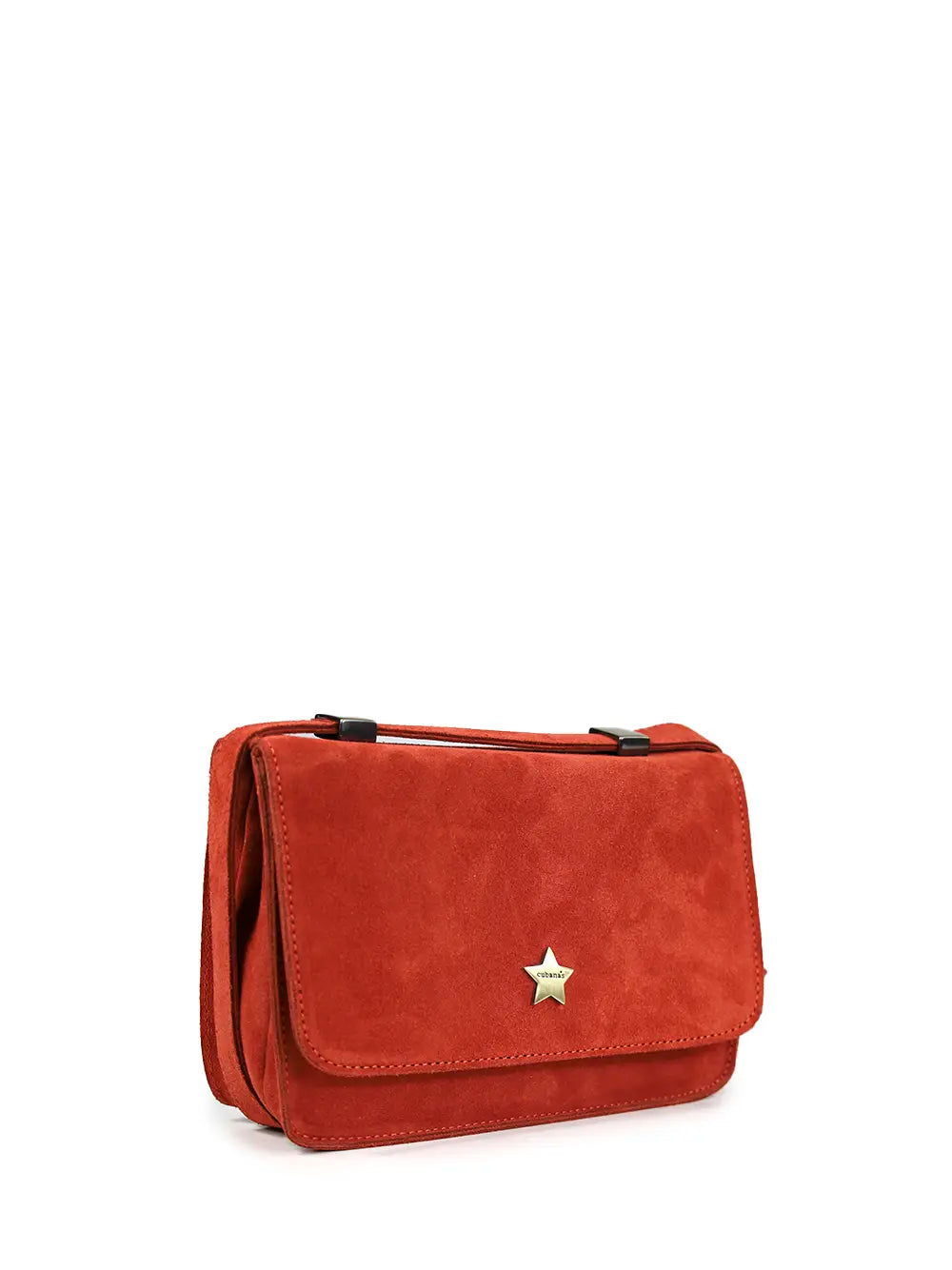 Mala em Camurça Vermelha e Alça Tiracolo
