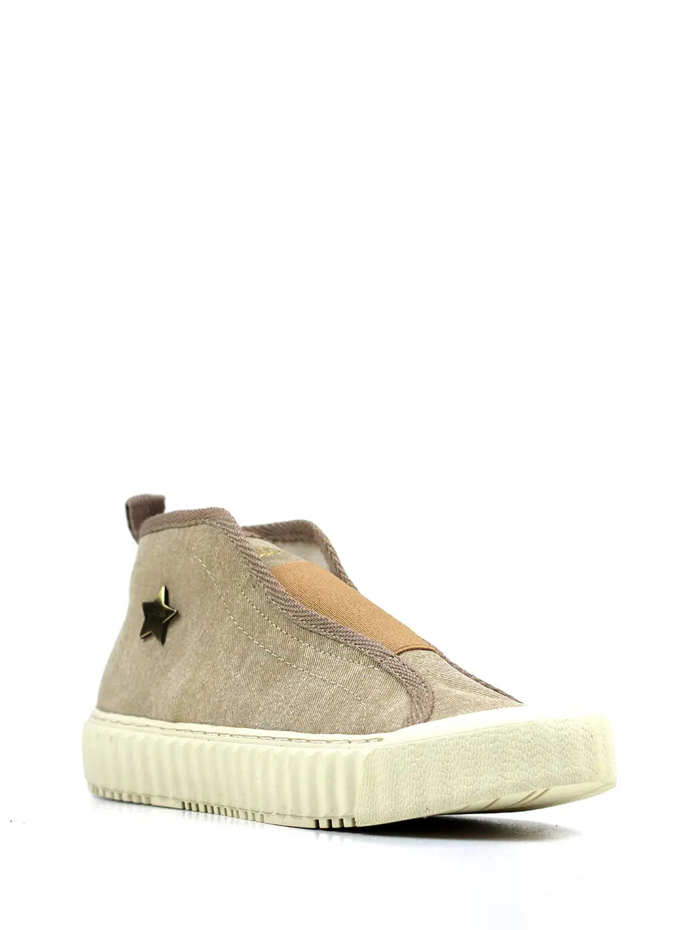Fabric Sneakers in Beige with Chunky Sole