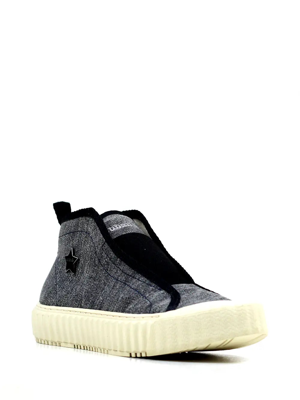 Black Fabric Sneakers with Chunky Sole