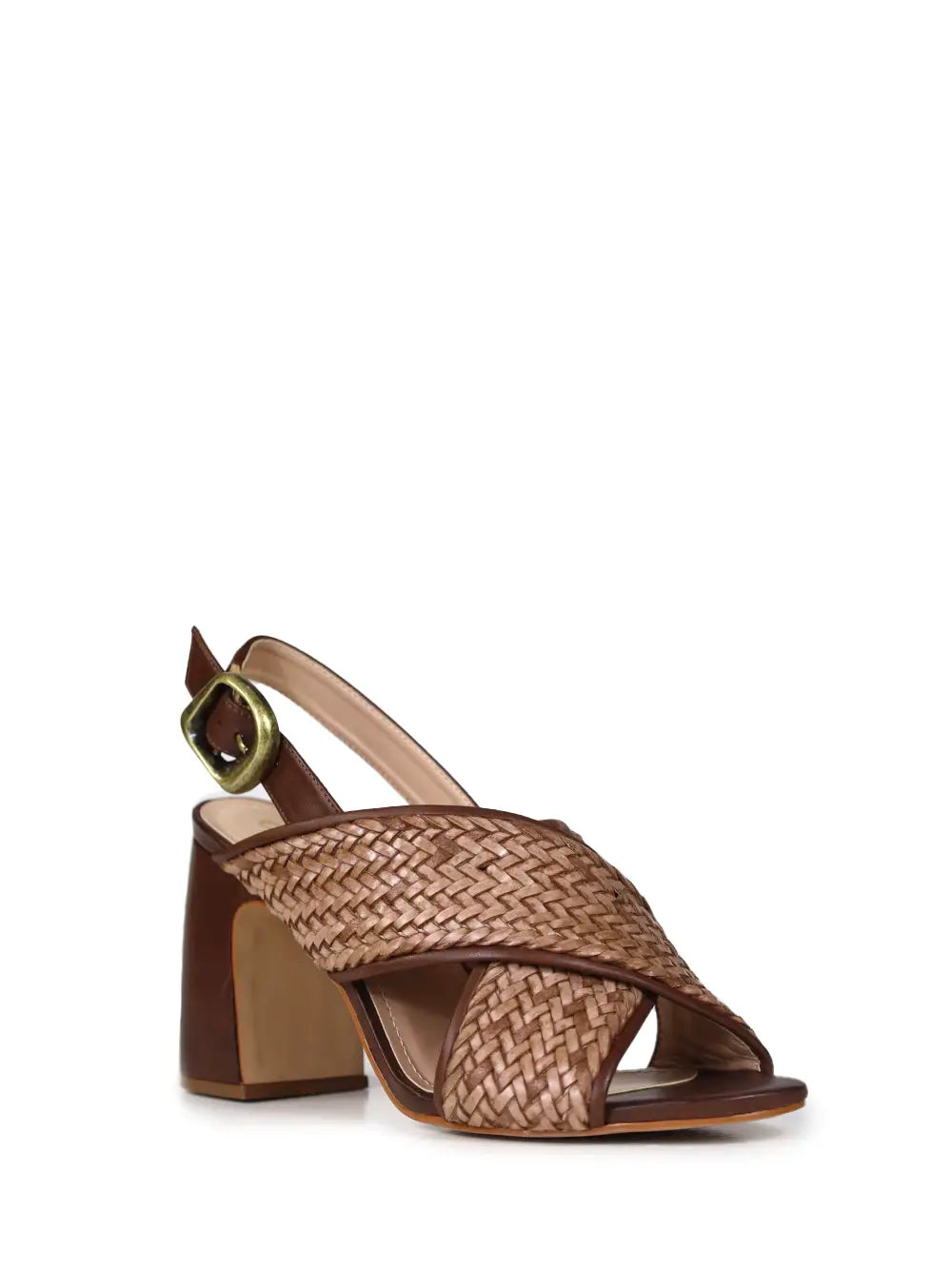Braided Brown Leather Sandals