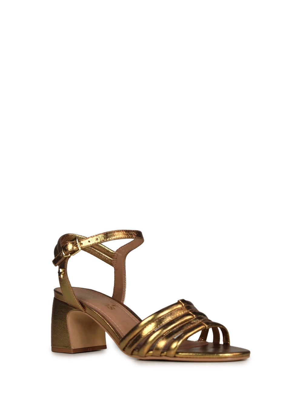 Gold Leather Strappy Sandals