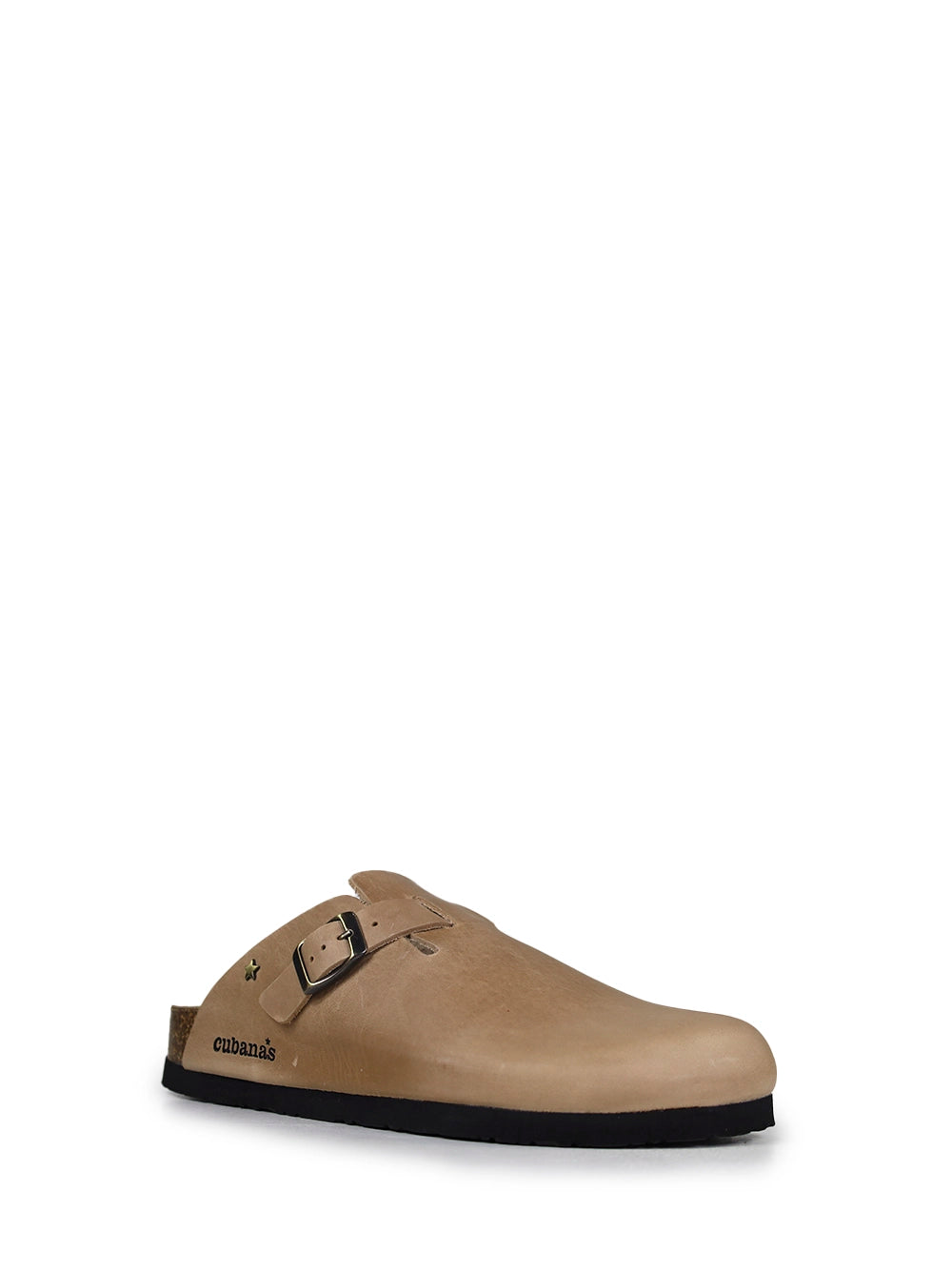 Men's Closed Leather Sandals in Beige