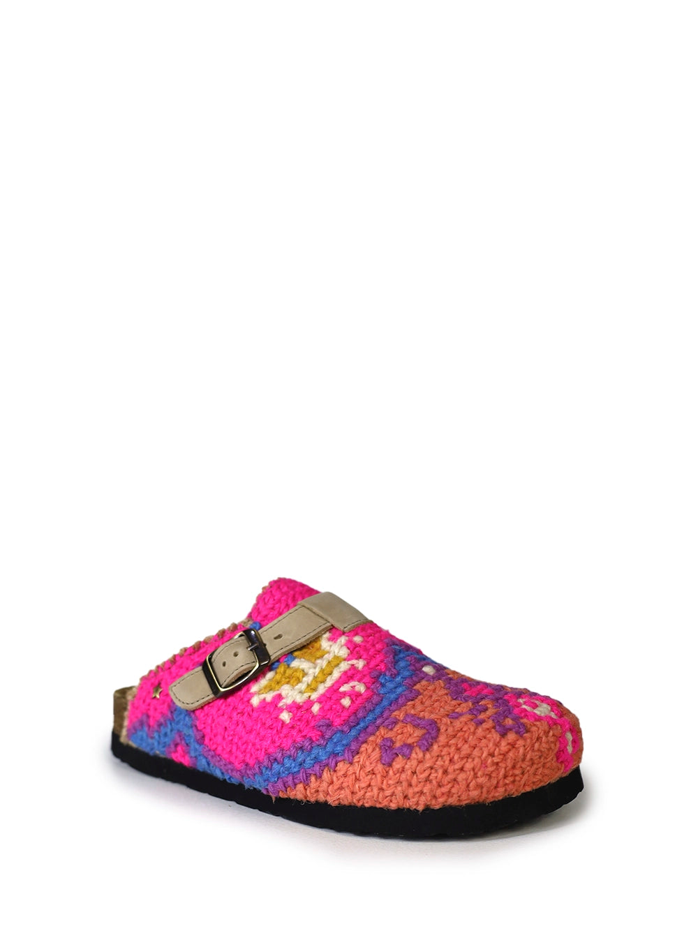 "Ti Maria" Pink Arraiolos Wool Sandals