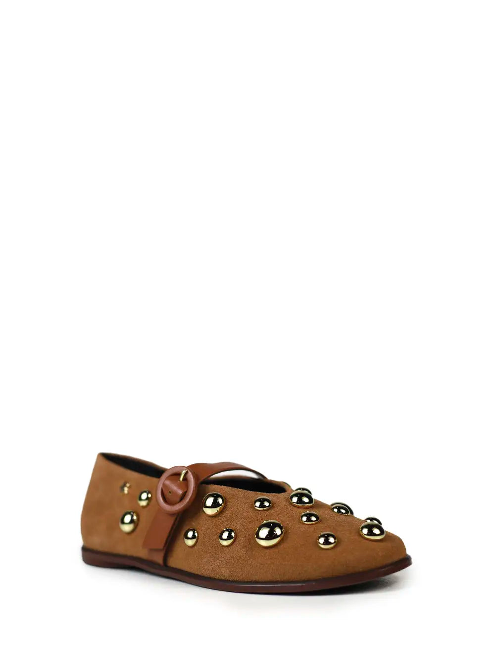 Sabrina in Brown Suede and Studs