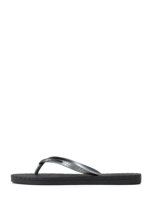 Black Flip-Flop with Silver Strap