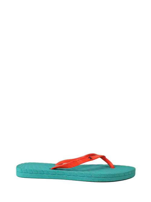 Green Flip-flops with Orange Strap