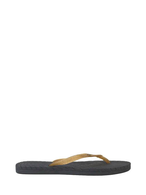 Black Flip-Flops with Camel Strap