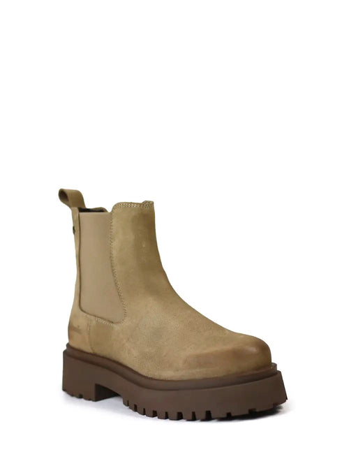 Bota em Camurça Beige e Sola Tratorada