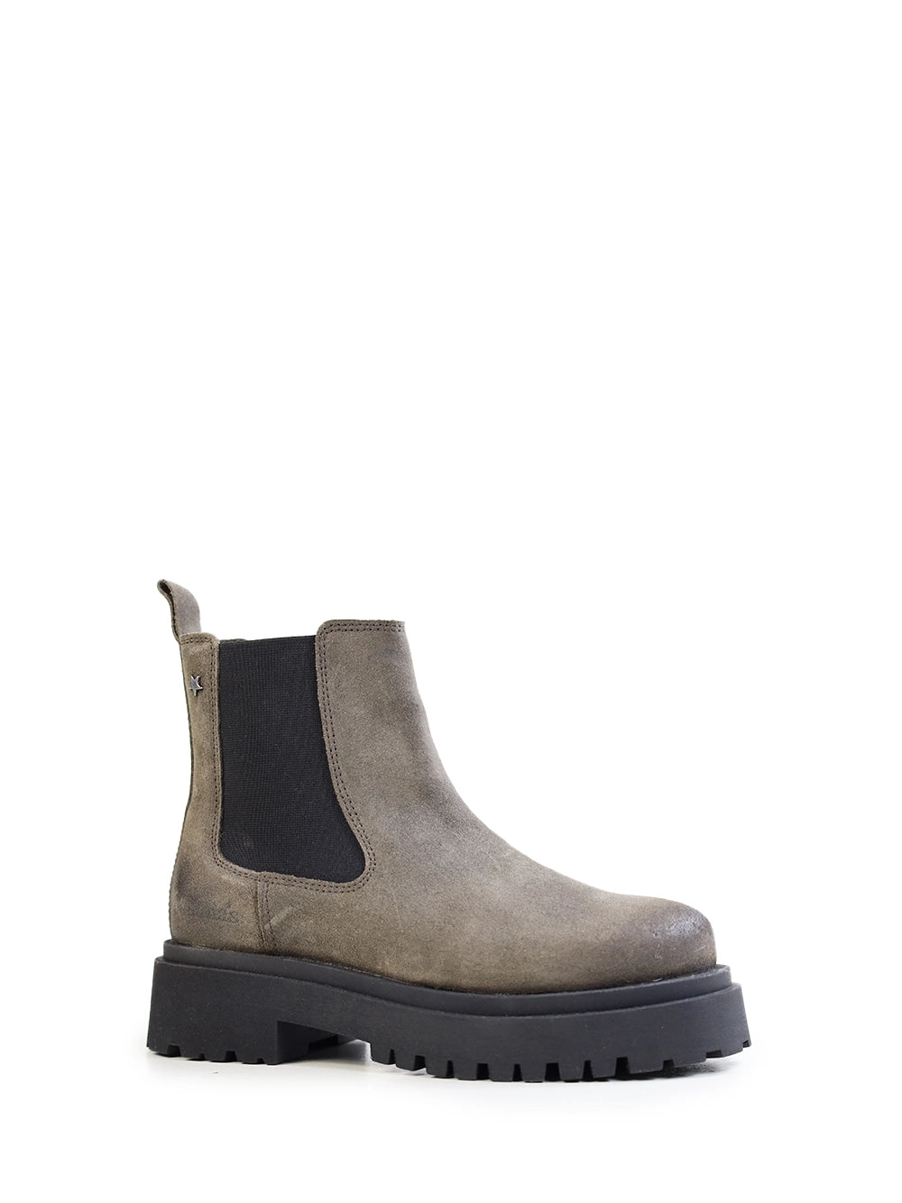Grey Suede Boot with Lug Sole