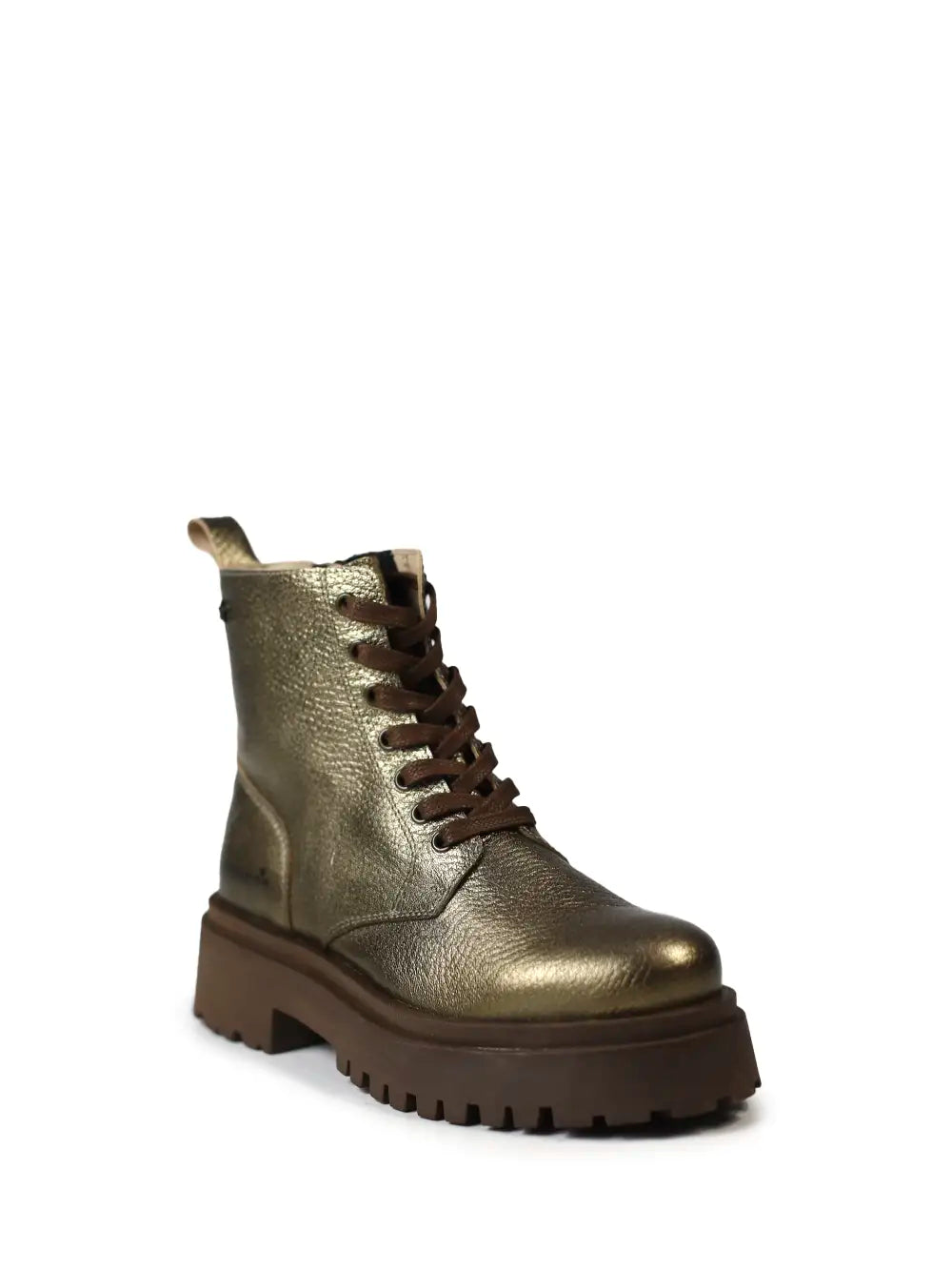Gold Leather Boot with Chunky Sole