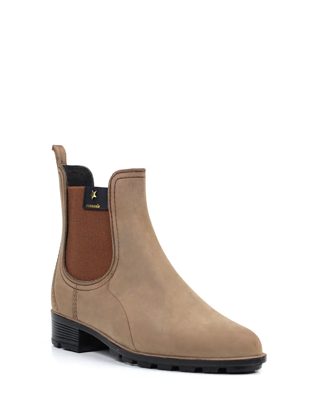 Galocha Camel com Acabamento Nobuck