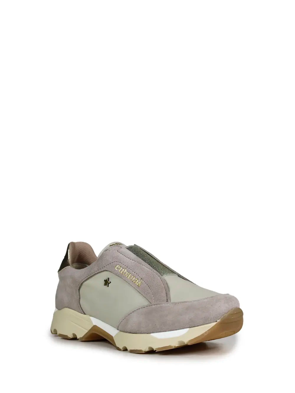 Grey Suede Trainers with Elastic