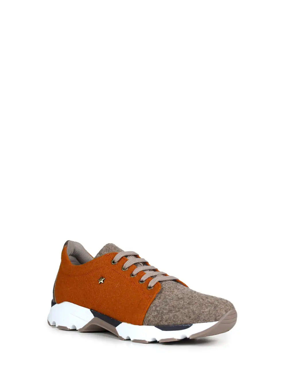 Ténis em Burel Laranja e Beige