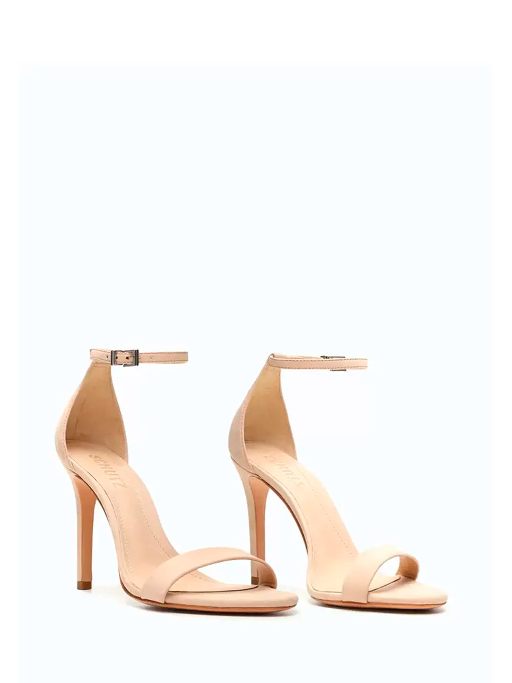 Sandália Schutz em Pele Beige com Tira e Salto Fino