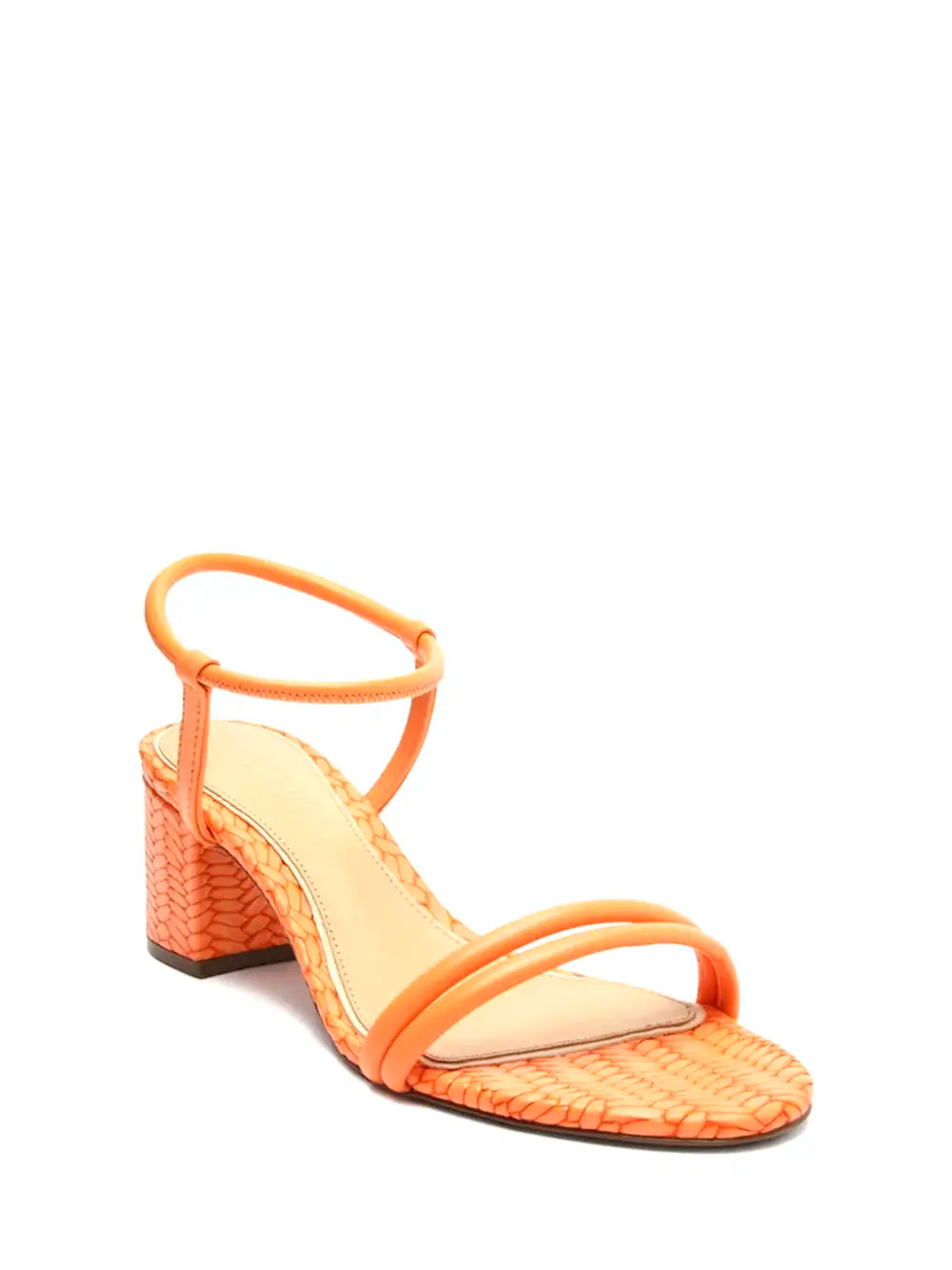Schutz Orange Textured Leather Sandals