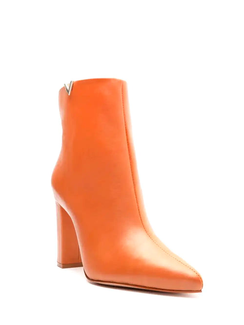 Schutz Camel Leather Block Heel Boots