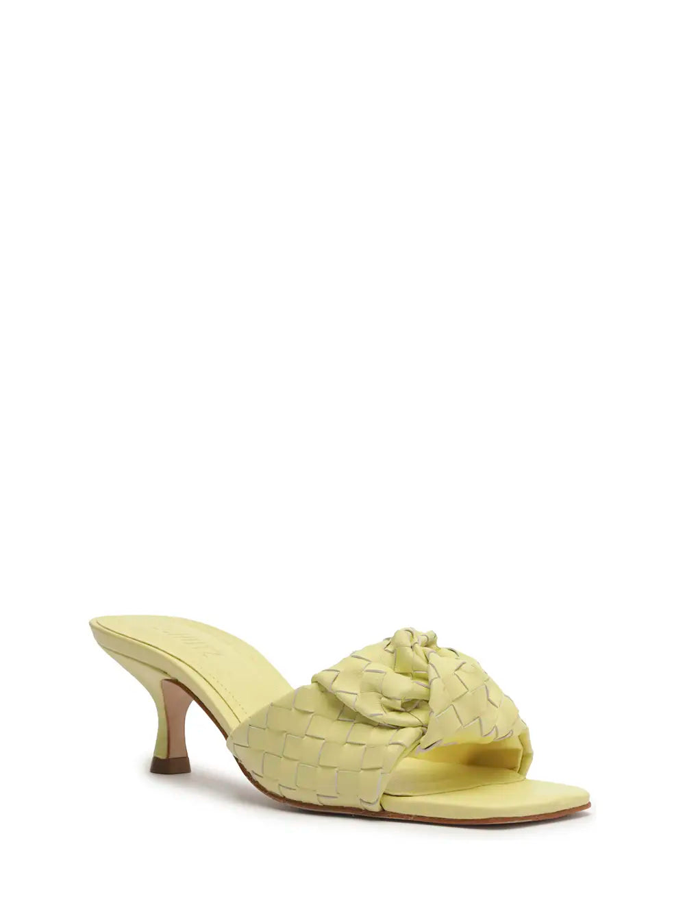 Schutz Yellow Leather Mule with Knot