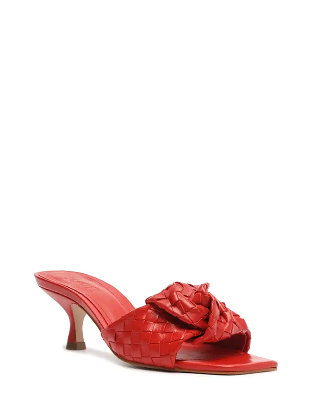 Schutz Red Leather Mule with Knot