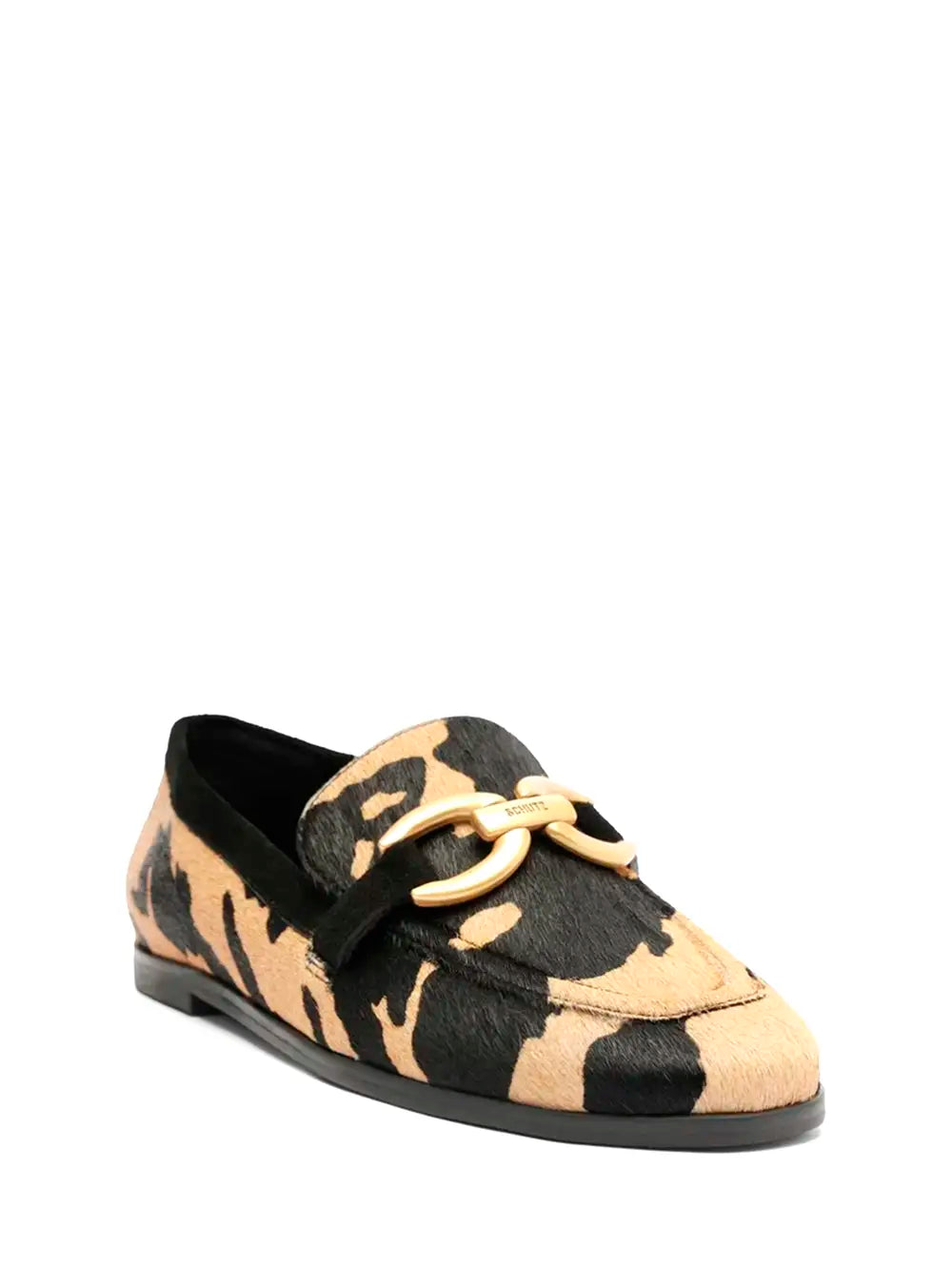 Schutz Yellow Animal Print Loafers