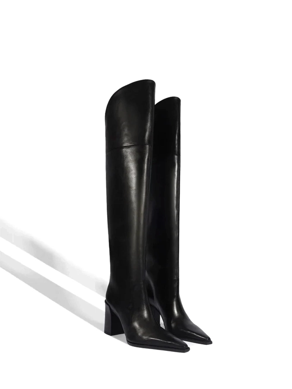 Bota Schutz Preta em Pele e Cano Alto