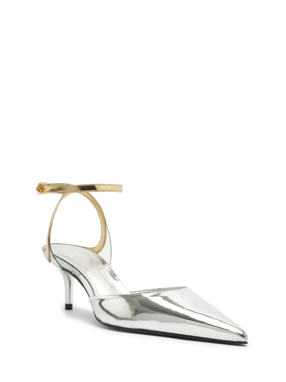 Scarpin Schutz em Pele Prata
