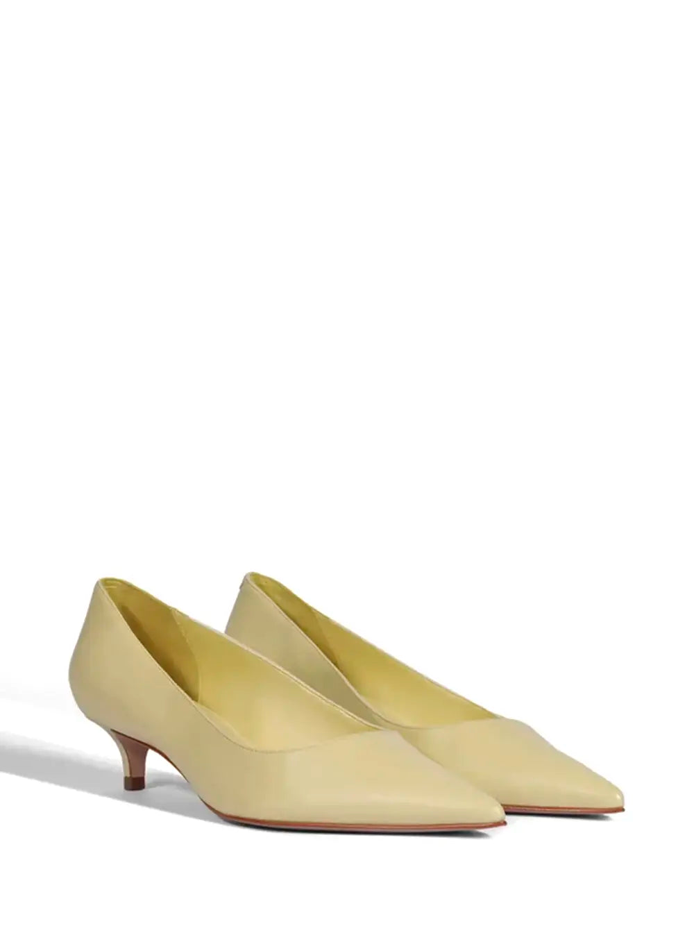 Scarpin Schutz em Pele Amarela e Salto Baixo