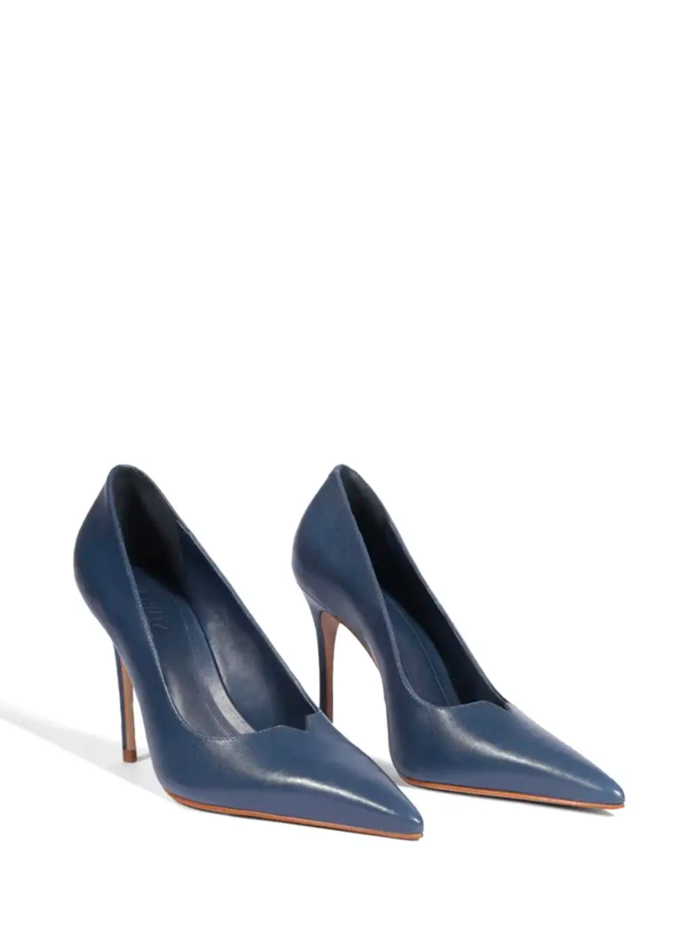 Scarpin Schutz em Pele Azul Escuro e Salto Alto