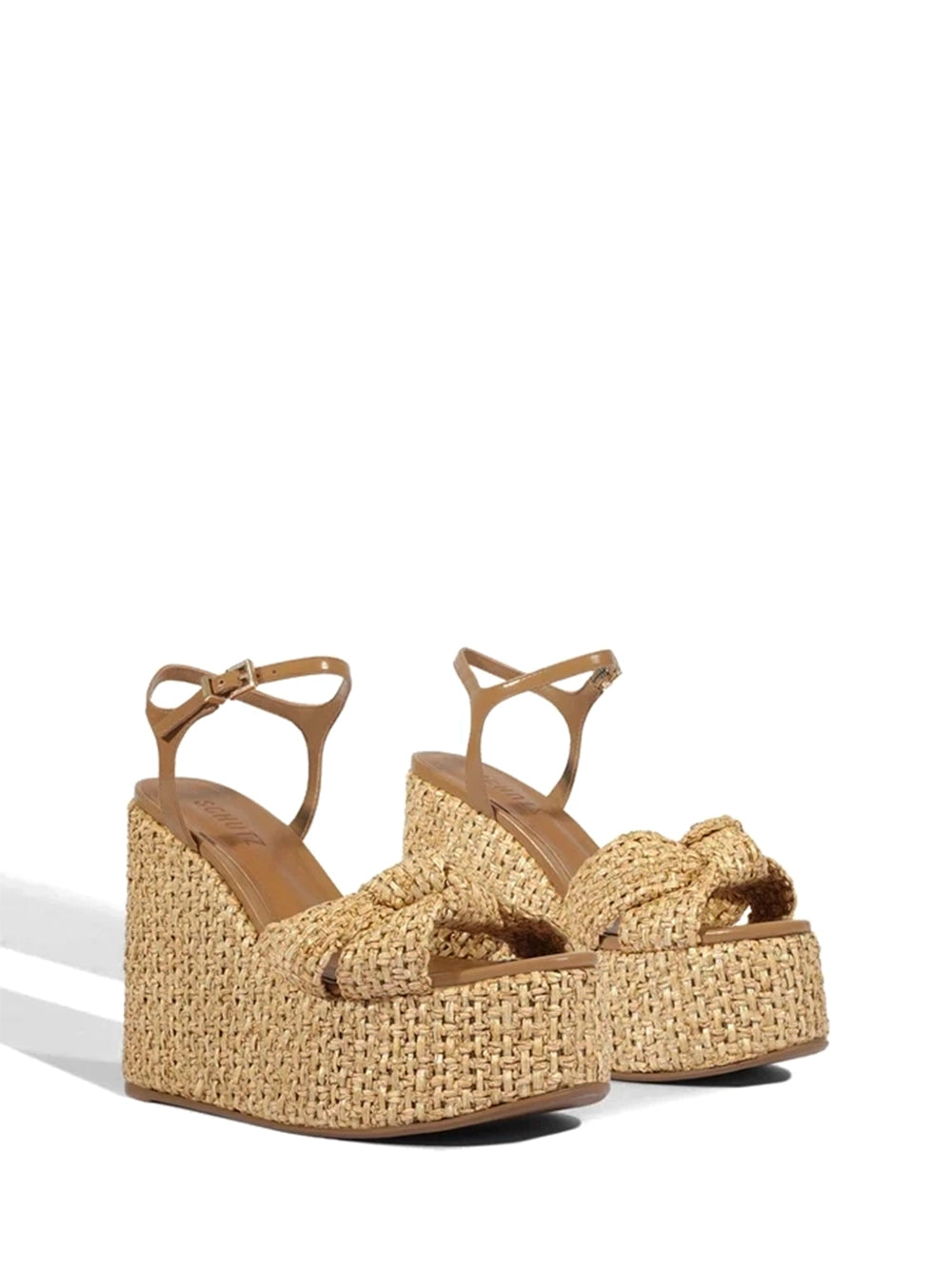 Sandália Plataforma em Ráfia Beige