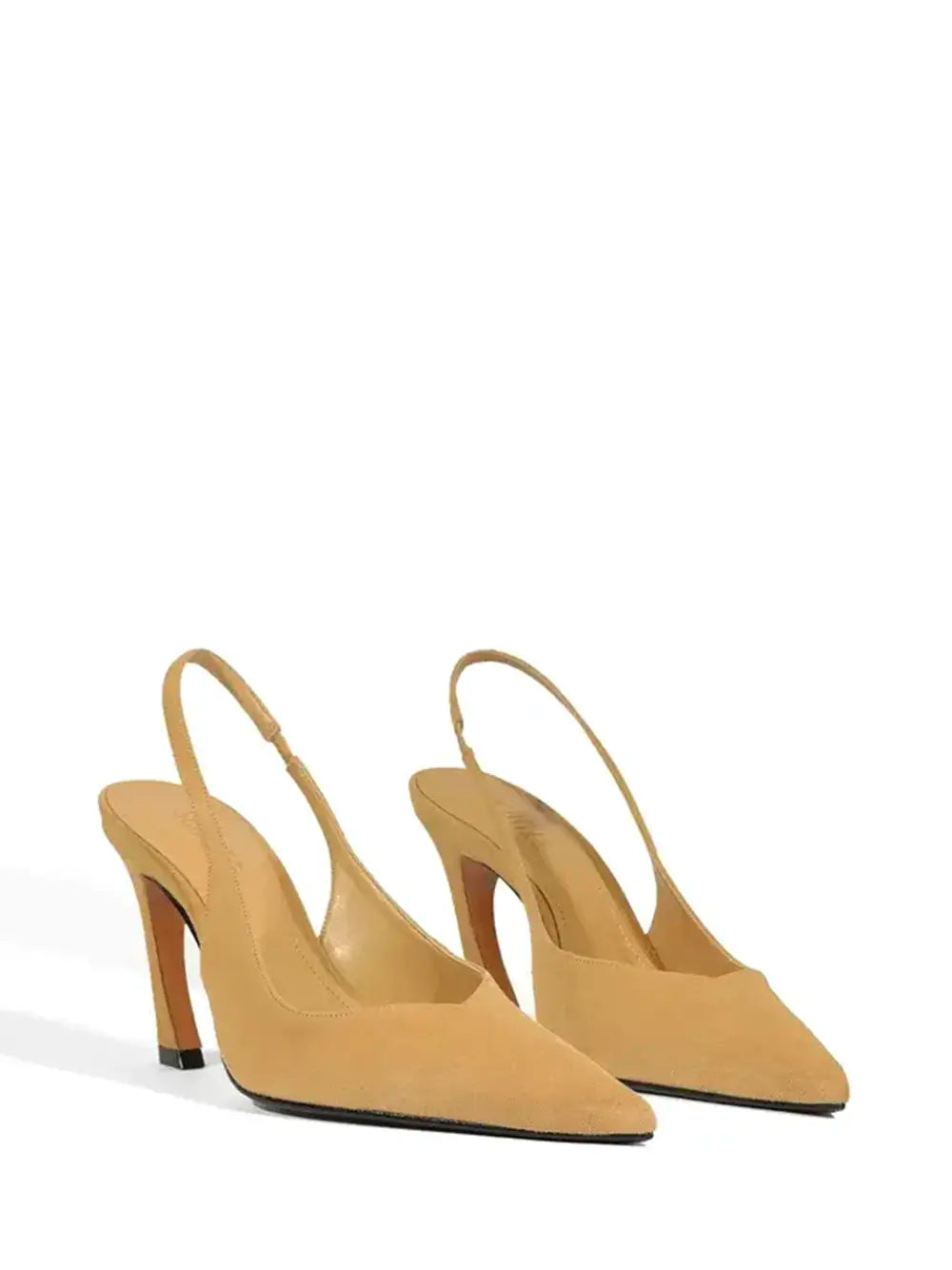 Scarpin em Camurça Beige e Salto Curvado