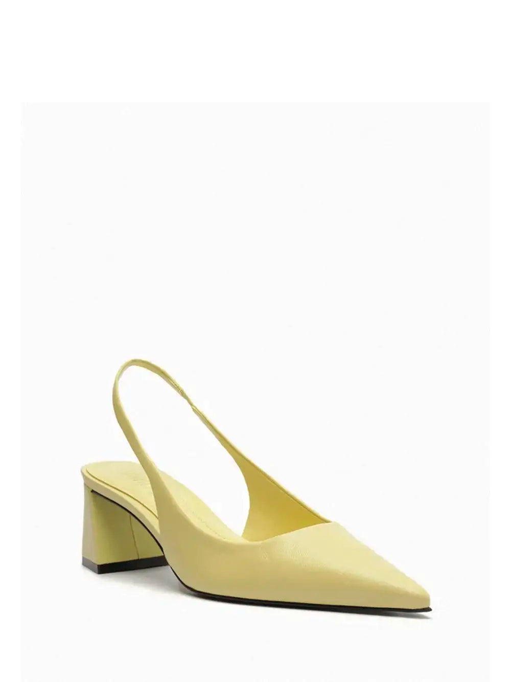 Scarpin Schutz em Pele Amarela e Tira