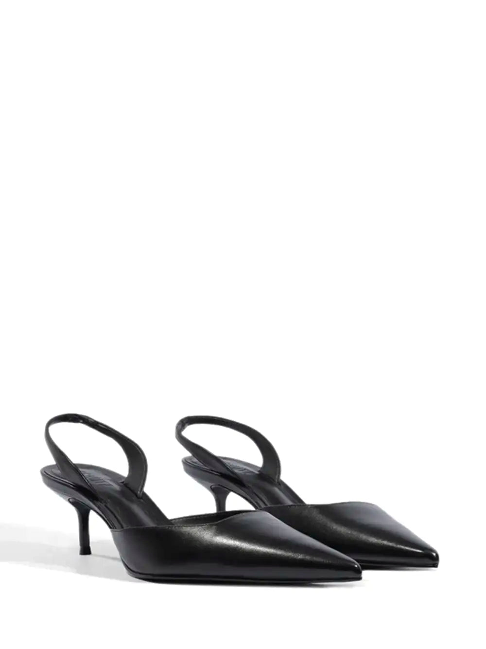 Scarpin Schutz Preto em Pele e Tira