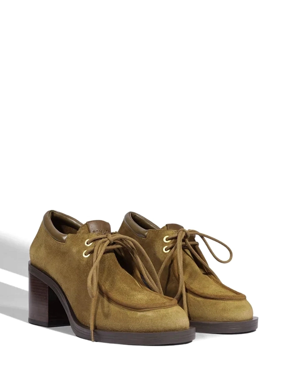 Loafer Schutz em Camurça Camel e Salto Bloco