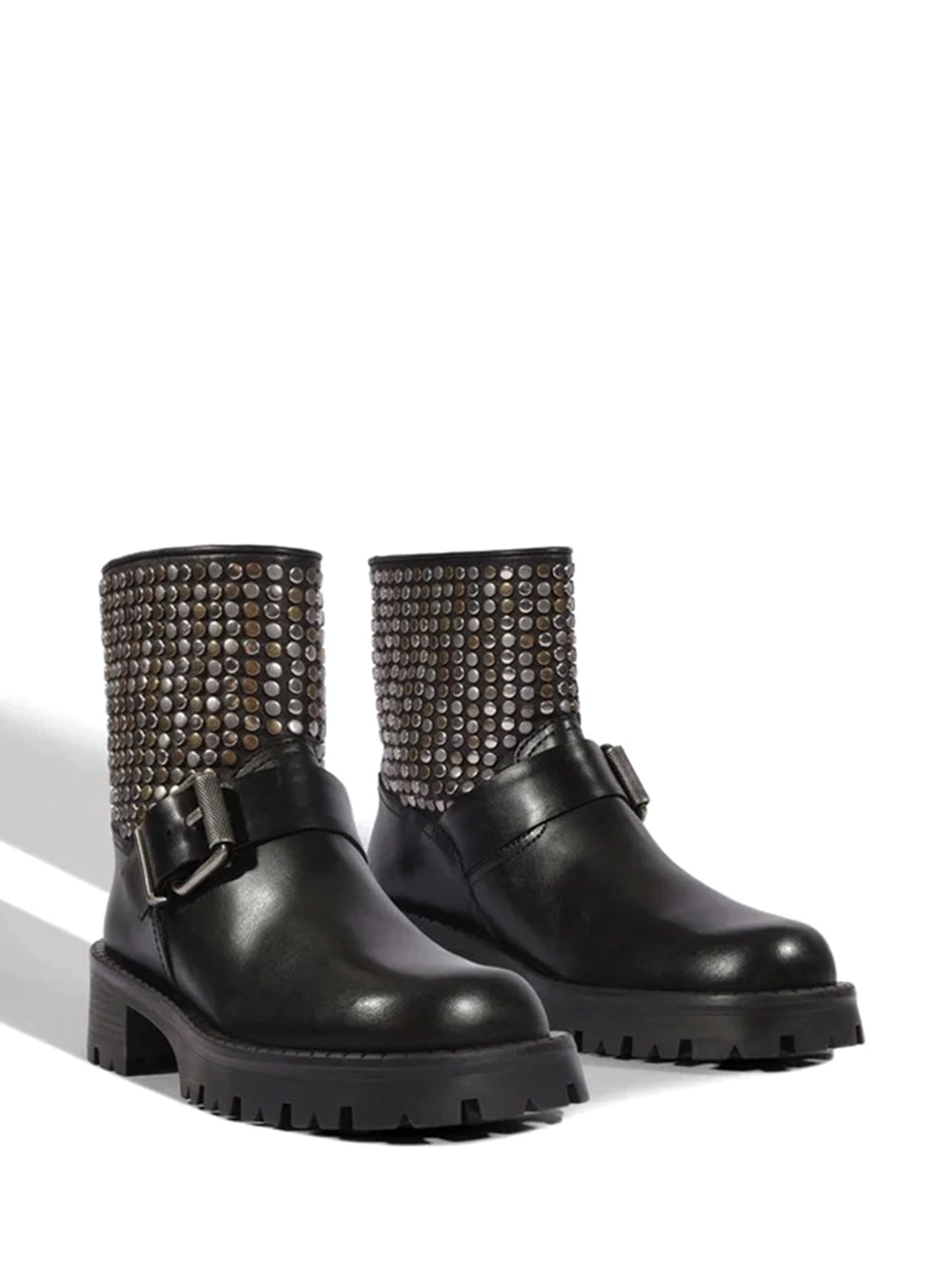 Bota Schutz Preta em Pele com Studs